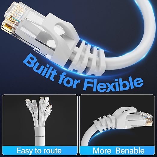 Cat6 Ethernet Cable 10Gbps 14 ft, UTP Ethernet Cable Cat 6, Flexible Bare - Image 4