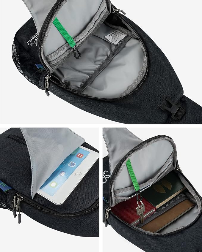 WATERFLY Small Hiking Sling Bag: Crossbody Sling Backpack Chest Bag Daypack - Image 5