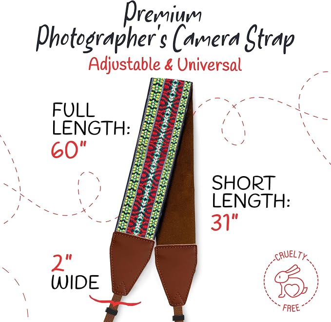 Art Tribute Camera Strap For Photographers Padded Universal Fit Neck Shoulder & - Image 5