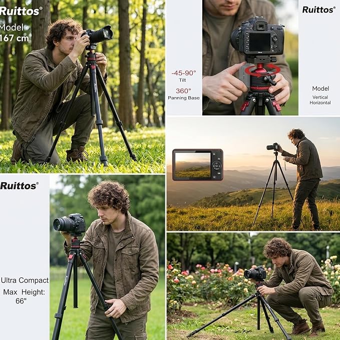 Travel Tripod, Canon G7X, DSLR/SLR Cameras, Video Camcorders, Action Cameras - Image 3