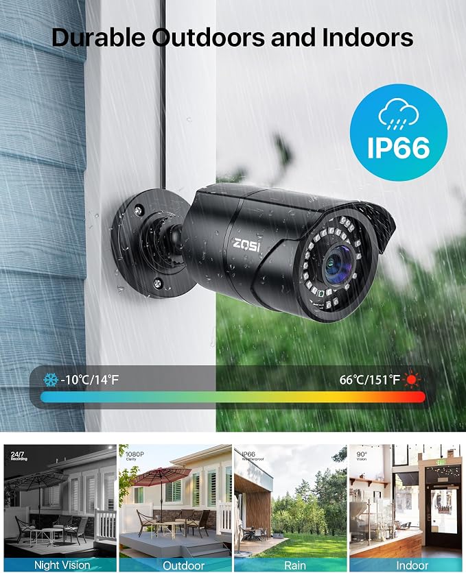 ZOSI 1080P HD 1920TVL Hybrid 4-in-1 TVI/CVI/AHD/960H CVBS CCTV Surveillance - Image 3