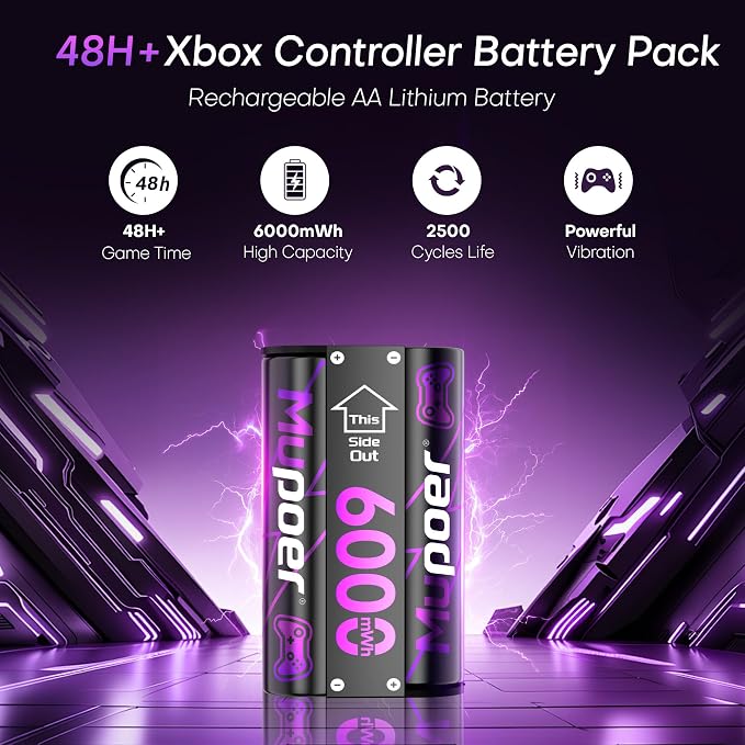 Rechargeable AA Batteries Lithium 12x3000mWh, Xbox Controller Battery Pack - Image 5