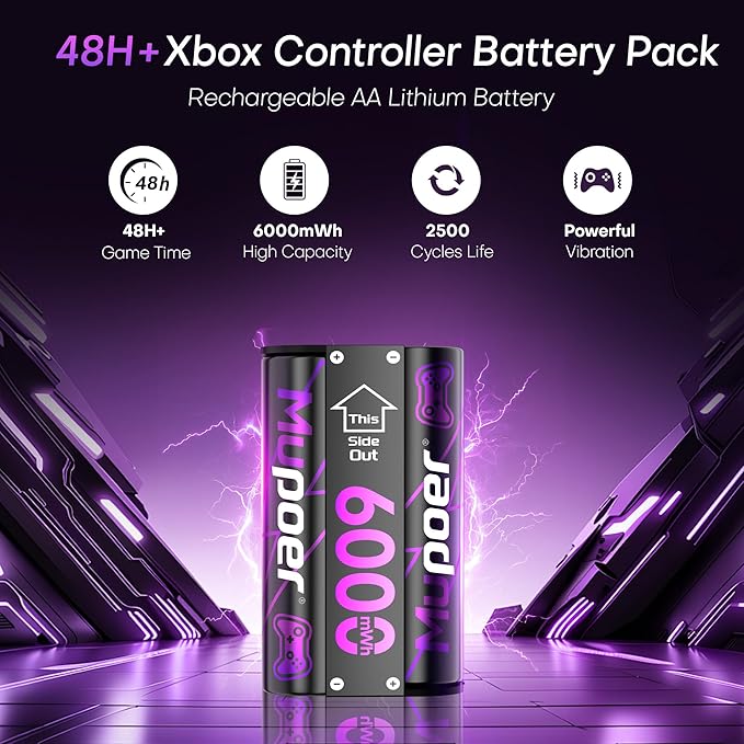Rechargeable AA Batteries Lithium 16x3000mWh, Xbox Controller Battery Pack - Image 5