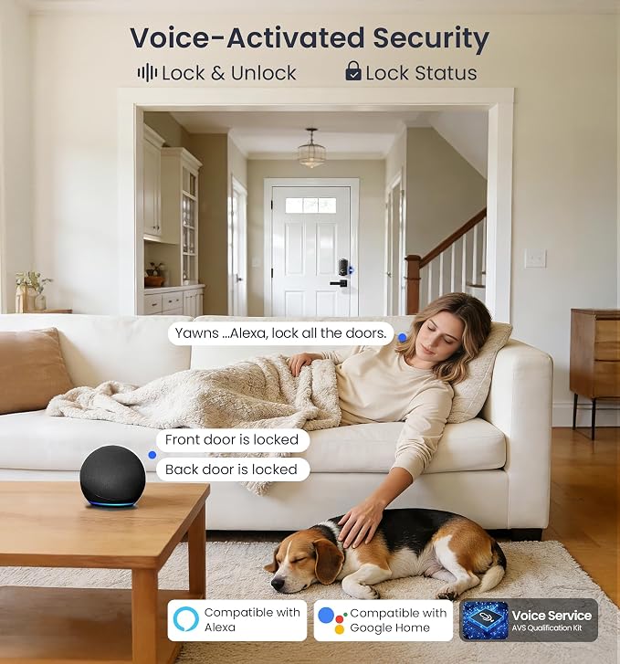 Veise VE012W Built-in WiFi Fingerprint Smart Lock, App Remote Control, - Image 5