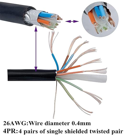 90 Degree Cat 6 Ethernet Cable Right Bend Angle RJ45 Male to Female Shielded - Image 4