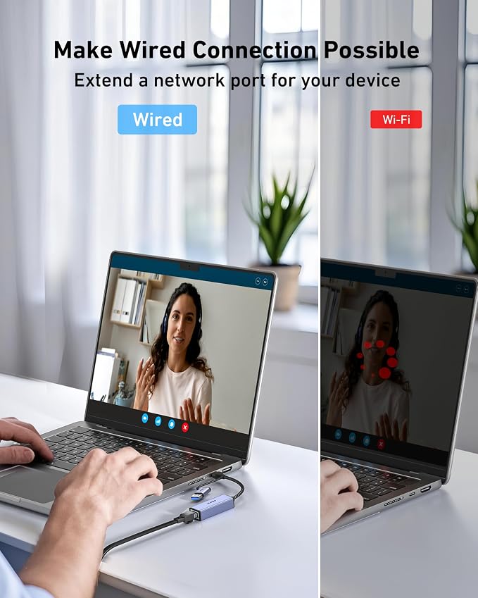 BENFEI USB 3.0 to Ethernet Adapter, USB C to RJ45 Gigabit LAN Network Adapter - Image 2