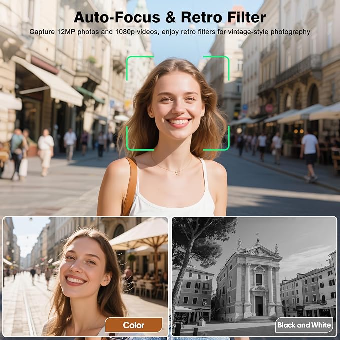 CHUZHAO Vintage Mini Digital Camera, Portable TLR Style Retro Point and Shoot - Image 4