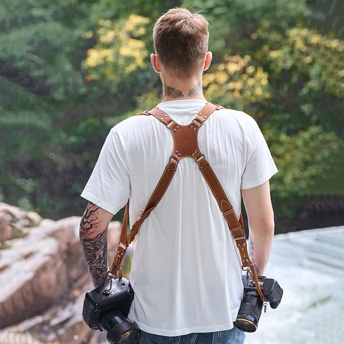 Padwa Lifestyle Tan Dual Camera Harness Strap - Image 6