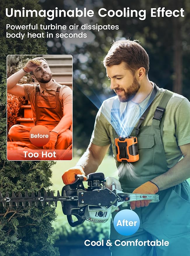 Koonie Portable Waist Clip Fan, Wearable Belt Personal Device - Image 5