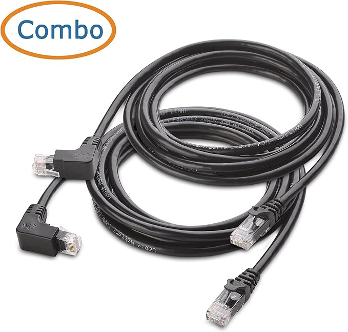 Cable Matters 10Gbps Combo-Pack 90 Degree Cat 6 Ethernet Cable - 7ft - Image 2