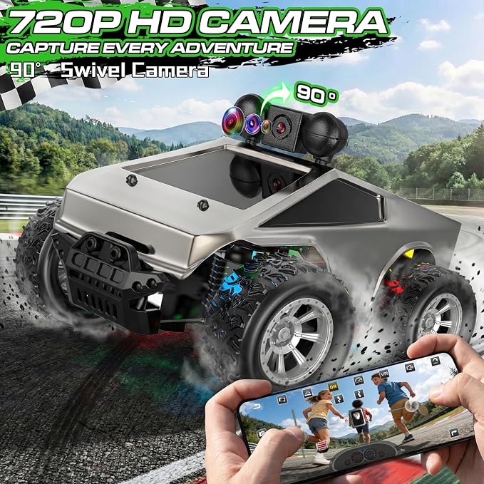 RC Cars with Camera Remote Control Truck with 720P HD FPV Camera, All-Terrain - Image 3