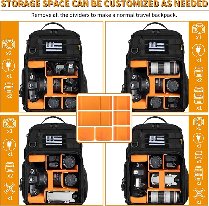 TORIBIO Camera Backpack for DSLR/SLR/Mirrorless Photography Camera, - Image 3