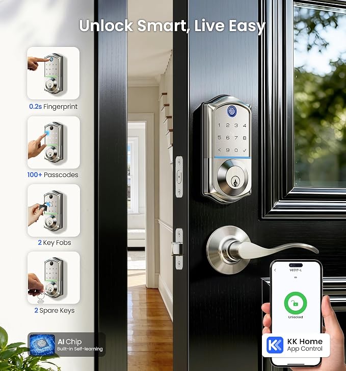 Veise VE017-L Fingerprint Smart Lock - Image 2