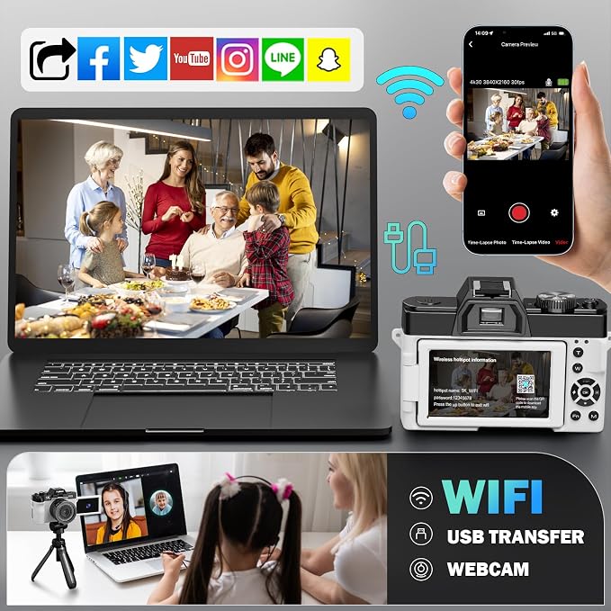 True 5K Digital Camera for Photography, Autofocus & Anti-Shake, 16X Zoom - Image 9