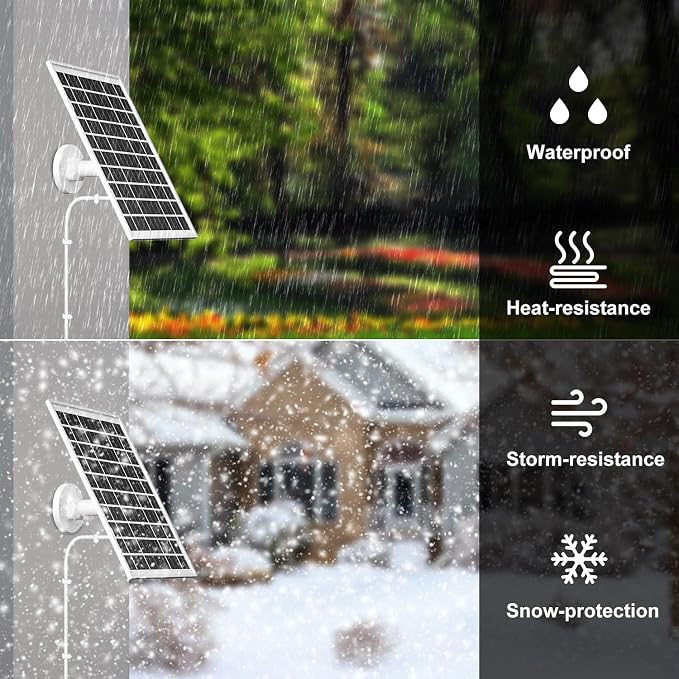 iTODOS 6W Solar Panel for myQ Smart Garage Door Video Keypad, 16.4Ft Outdoor - Image 4
