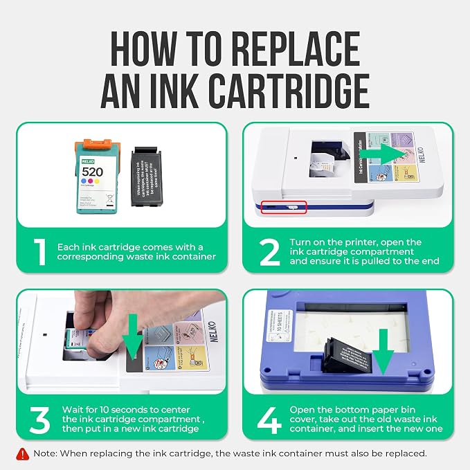 Nelko 520 Genuine Color Ink Cartridges, 2.0 High-Yield Ink Cartridge Compatible - Image 9