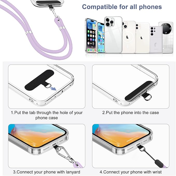 takyu Phone Lanyard, 2 Pack Adjustable Cell Phone Lanyard Crossbody Neck Strap - Image 5