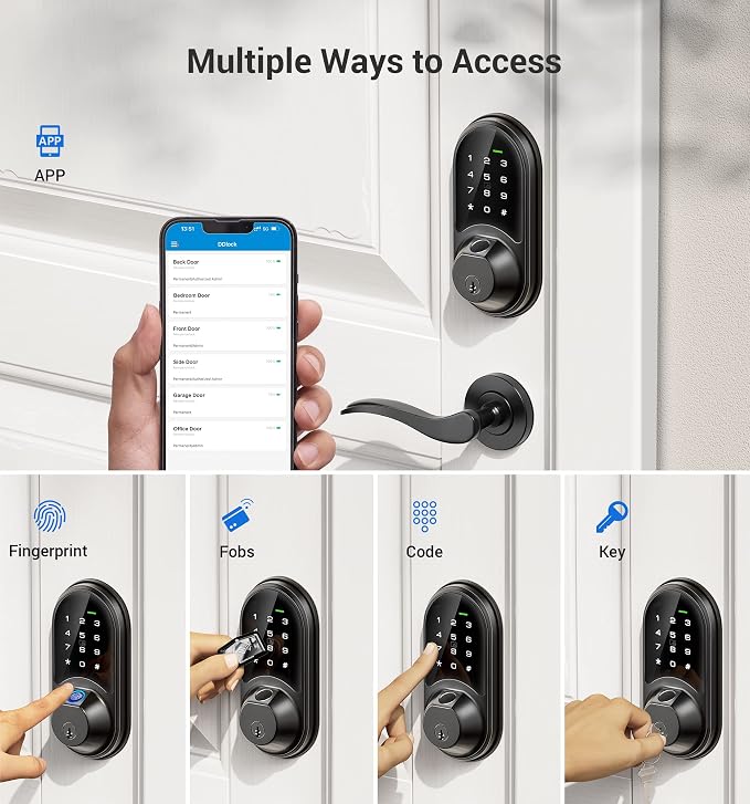 Veise RZ07 Fingerprint Smart Lock, 7-in-1 Smart Locks - Image 2