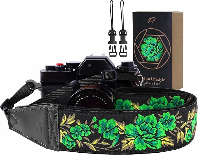 Padwa Lifestyle Green Rose Camera Strap by PadwaLifestyleCameraStrap