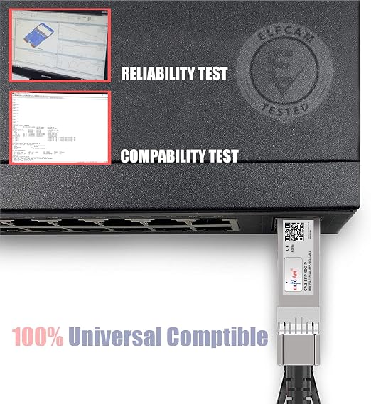 Elfcam® - 70m/229.65ft Fiber Optic Cable OM3 SFP+ to SFP+ AOC 10Gbps, Compatible - Image 4