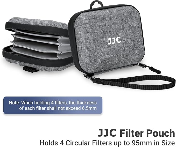 JJC Hard Lens Filter Pouch, 4-Pocket Filter Case - Image 2