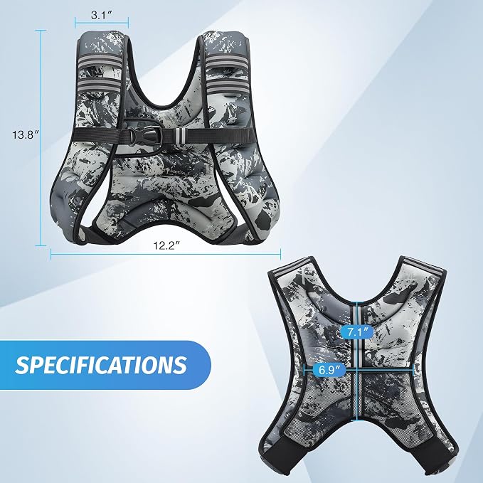ZELUS Weighted Vest, 6lb/8lb/12lb/16lb/20lb/25lb/30lb Weight Vest - Image 8