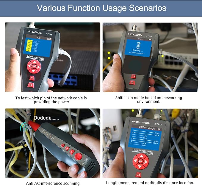 Network Cable Tester, AT226-C NF-8601W LAN Ethernet Cable Tester RJ45 UTP STP - Image 5