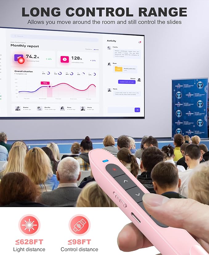 DINOSTRIKE Pink Wireless Presentation Remote - Image 6