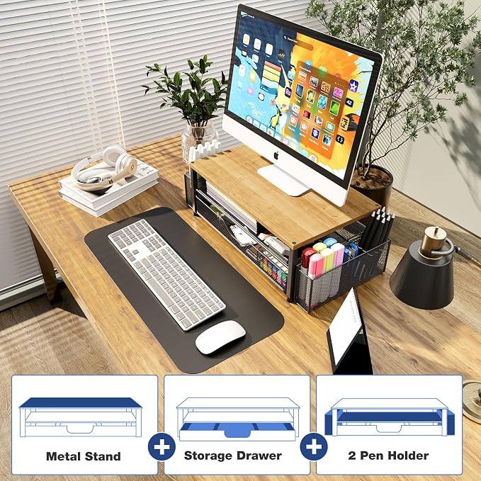 OPNICE Desk Organizers and Accessories, 2-Tier Computer Monitor Stand - Image 6