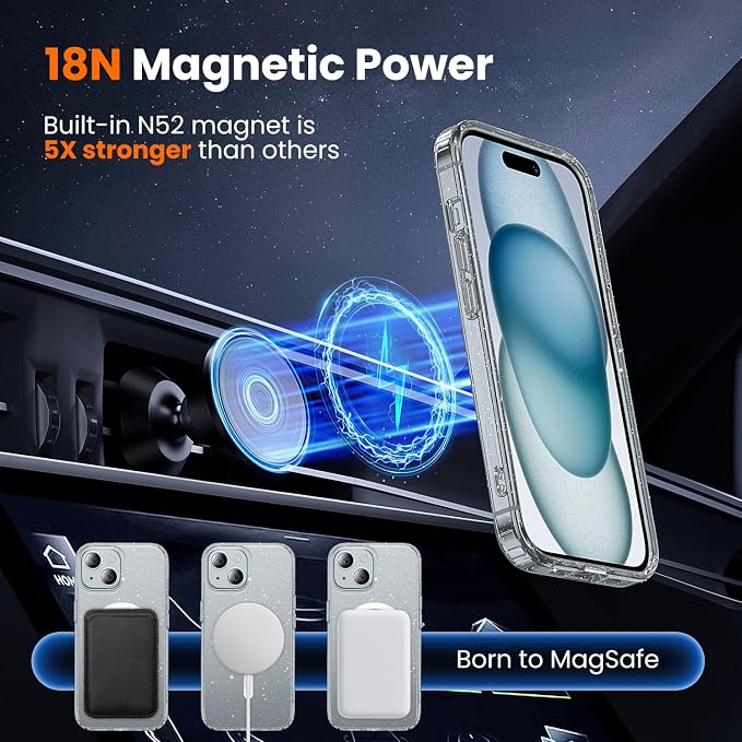 toushion 3 in 1 for iPhone 15 Case Clear - Image 3