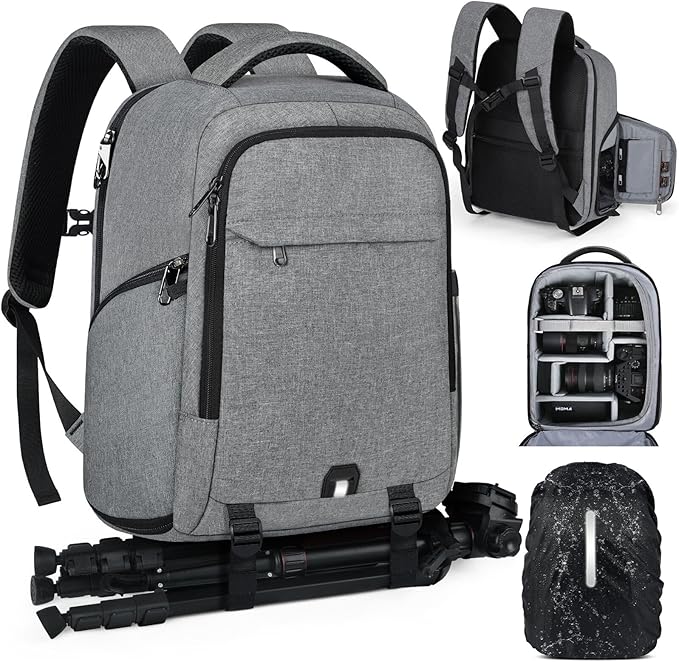 Camera Backpack Camera Bag for Photographers DSLR SLR Mirrorless Camera Cases by RAINSMORE