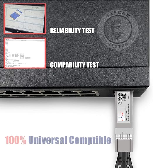 Elfcam® - 25m Fibre Optic Cable OM3 SFP+ to SFP+ AOC 10 Gbps, Compatible - Image 4