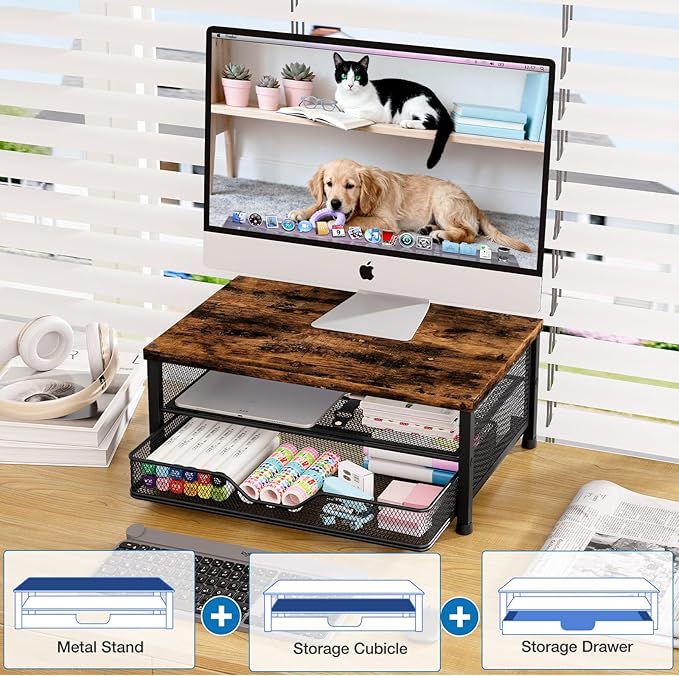 OPNICE Computer Monitor Stand Riser, Desk Organizer - Image 3