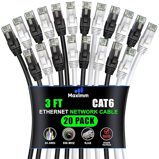 Maximm Cat 6 Ethernet Cable 3 ft by MaximmCable