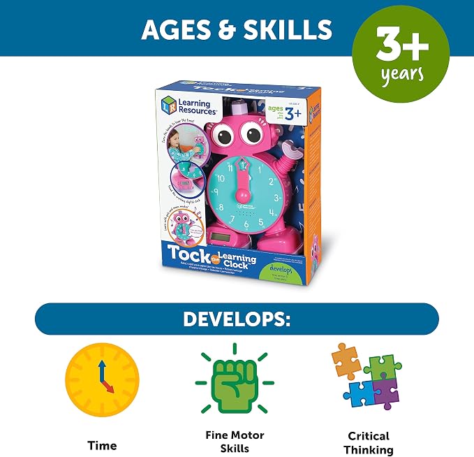 Learning Resources Tock The Learning Clock Pink - Image 5