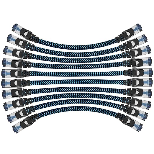 Cat8 Ethernet Cable 3 ft 10 Pack, High Speed 40Gbps 2000MHz, Compatible by CABNEER