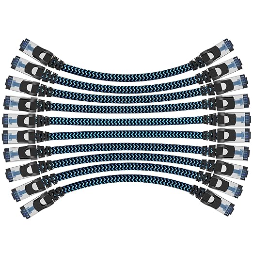 Cat8 Ethernet Cable 12 ft 10 Pack, High Speed 40Gbps 2000MHz, Compatible by CABNEER