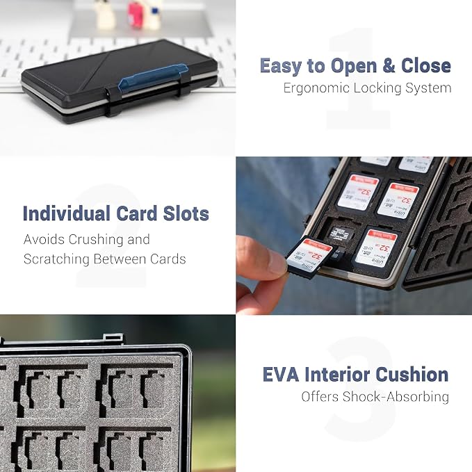 36 Slots Memory Card Case Water-Resistant Anti-Shock Memory Card Wallet - Image 5