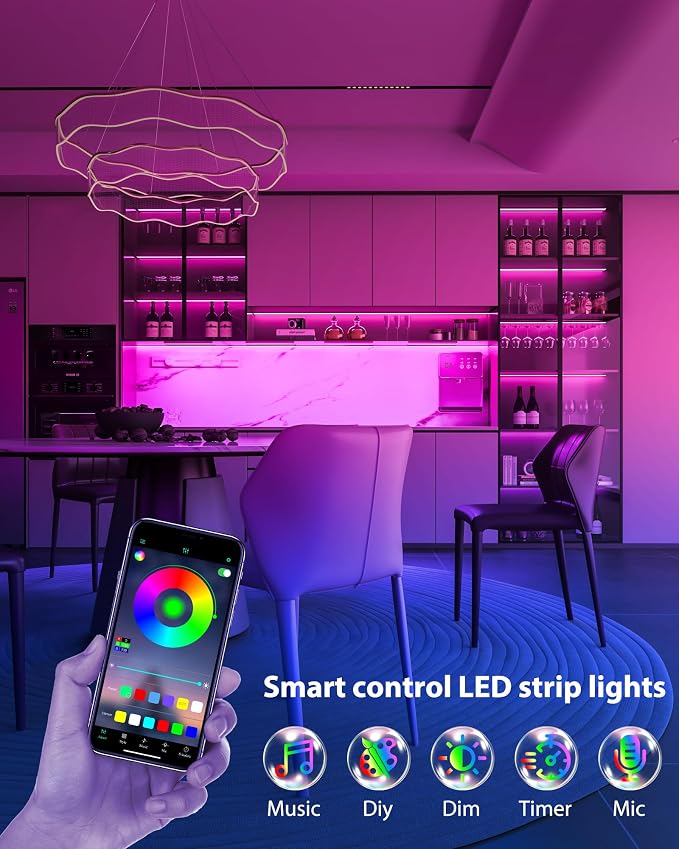 ASOKO 200 Lumens RGB Under Cabinet Light Plug in, 3 Pack 12 inch Linkable - Image 3