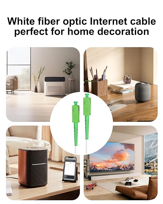 Armored White Fiber Optic Internet Cable 2M 5 Pack, SC/APC to SC/APC Single - Image 8