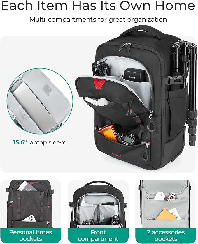 BAGSMART Rolling Camera Bag for DSLRs, Professional Large Camera Backpacks for - Image 6