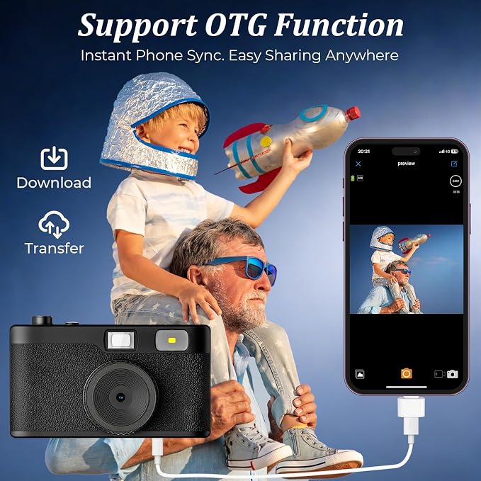 Screen Free Digital Camera, Reusable 12MP Vintage Digital Camera - Image 4