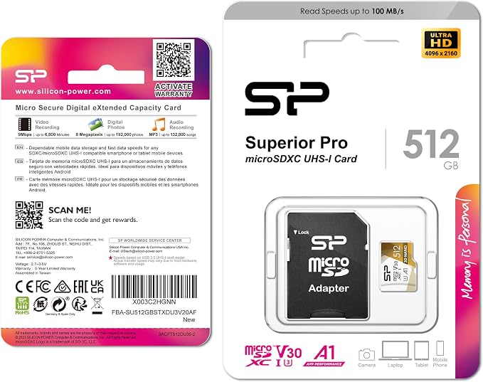 Silicon Power 512GB Micro SD Card U3 SDXC microsdxc High Speed MicroSD Memory - Image 5