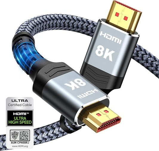 Highwings 8K 10K 4K HDMI Cable 48Gbps 6.6FT/2M, Certified Ultra High Speed 2.1 by Highwings