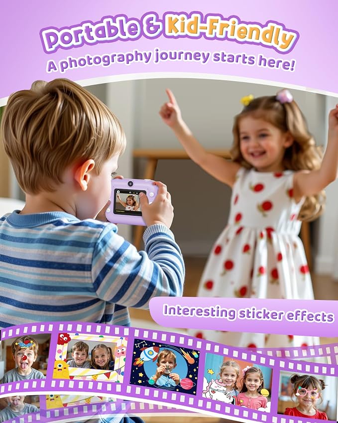 Instant Camera, Front Rear Dual Selfie Kids Camera - Image 9