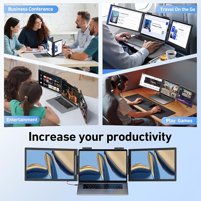 Laptop Screen Extender, 14’’ FHD 1080P Triple Portable Monitor - Image 9