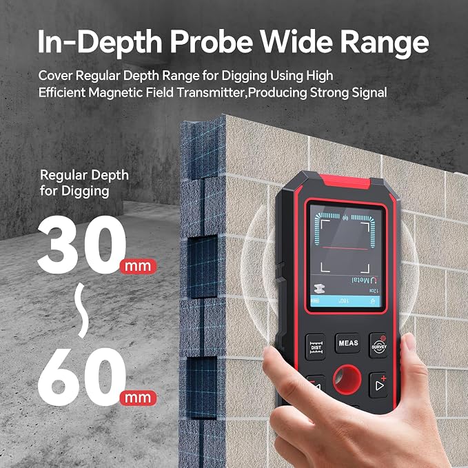 NOYAFA Stud Finder Wall Scanner, 3 in 1 Stud Finder & Laser Distance Meter & - Image 3