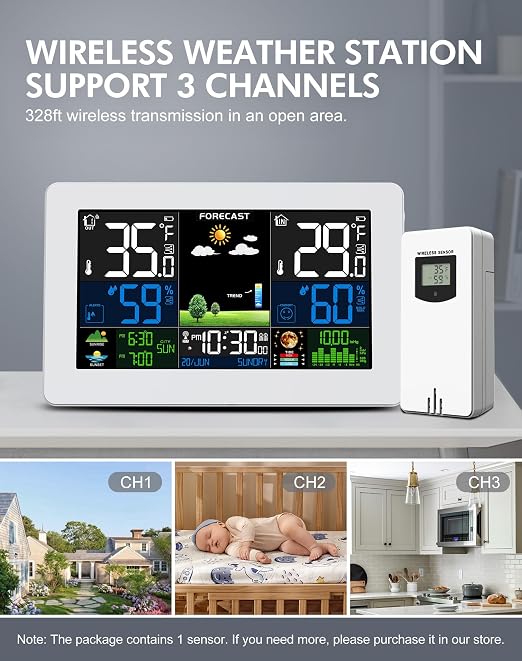 Weather Station Wireless Indoor Outdoor, Digital Thermometer - Image 5
