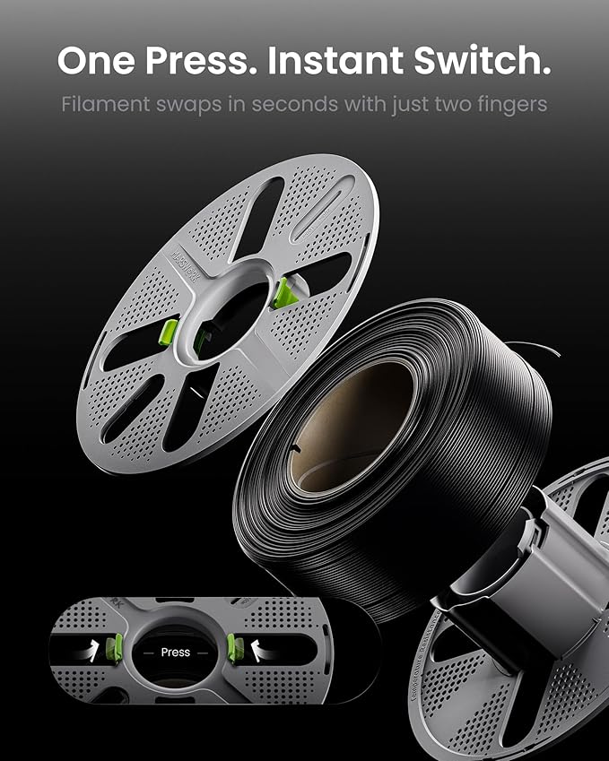 Quick-Swap Reusable Spool for Refill Filament, Two-Finger Press Design - Image 2