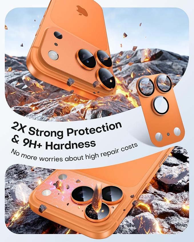 TAURI 2 Pack for iPhone 17 Pro Camera Lens Protector, Full Coverage - Image 3